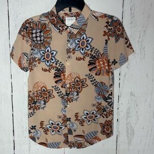 Denim & Flower Beige Floral Button Down Shirt